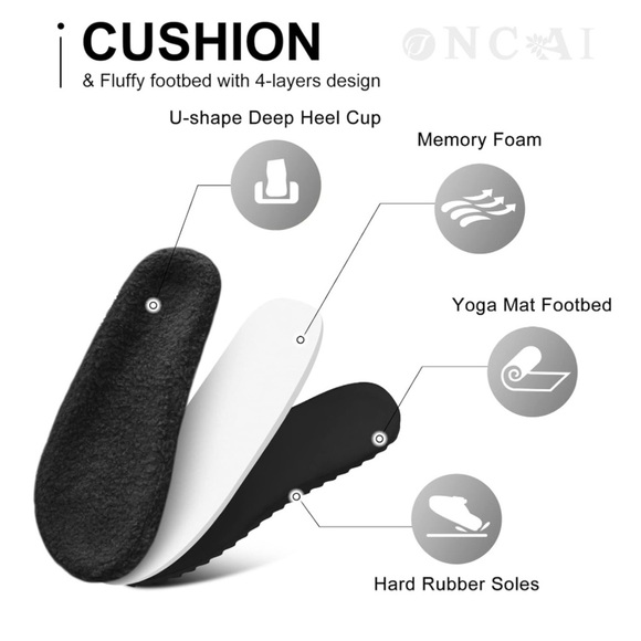 Sherpa Faux Fur Slide w/ Memory Foam Footbed & Rubber Soles House Shoes/Slides🖤 - Picture 4 of 9